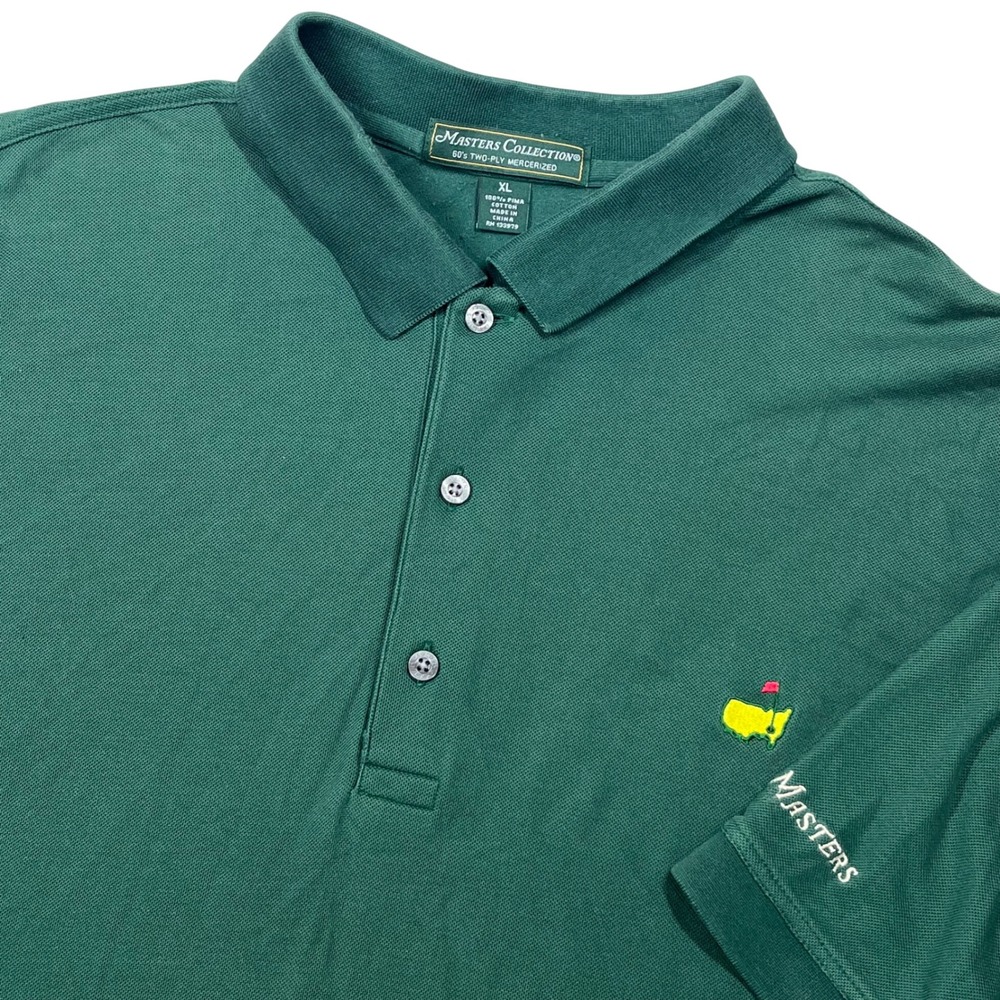 Masters Collection Polo Shirt Mens XL Green Pima Cotton Mercerized Golf Logo